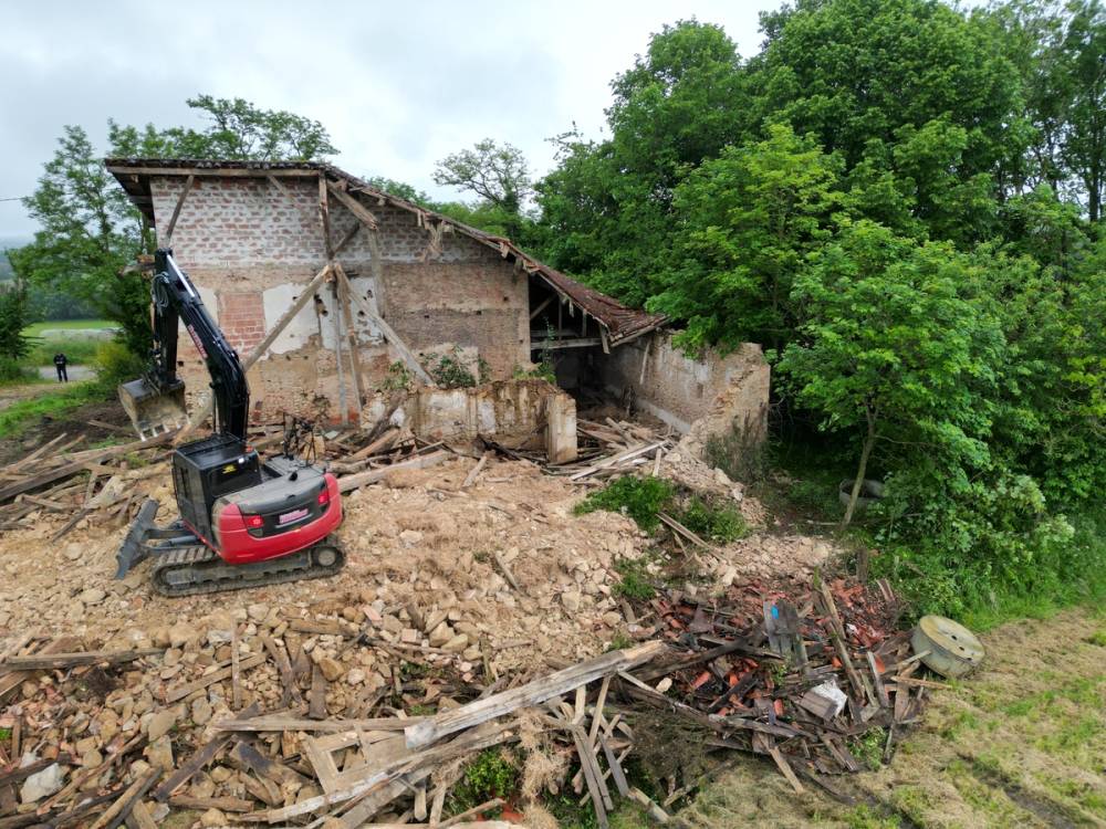Démolition d'une maison à Saint-André (31420)